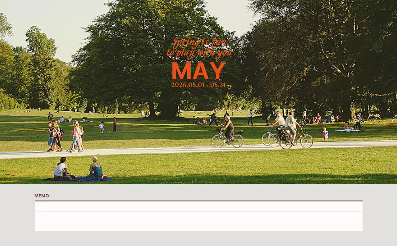 하늘색 모던 달력 홍보