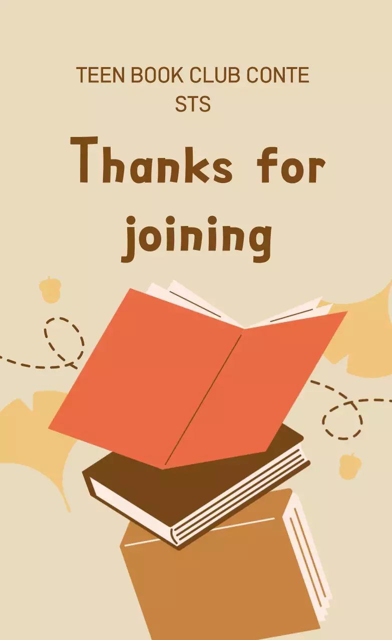 Beige Simple Reading Contest Thank You