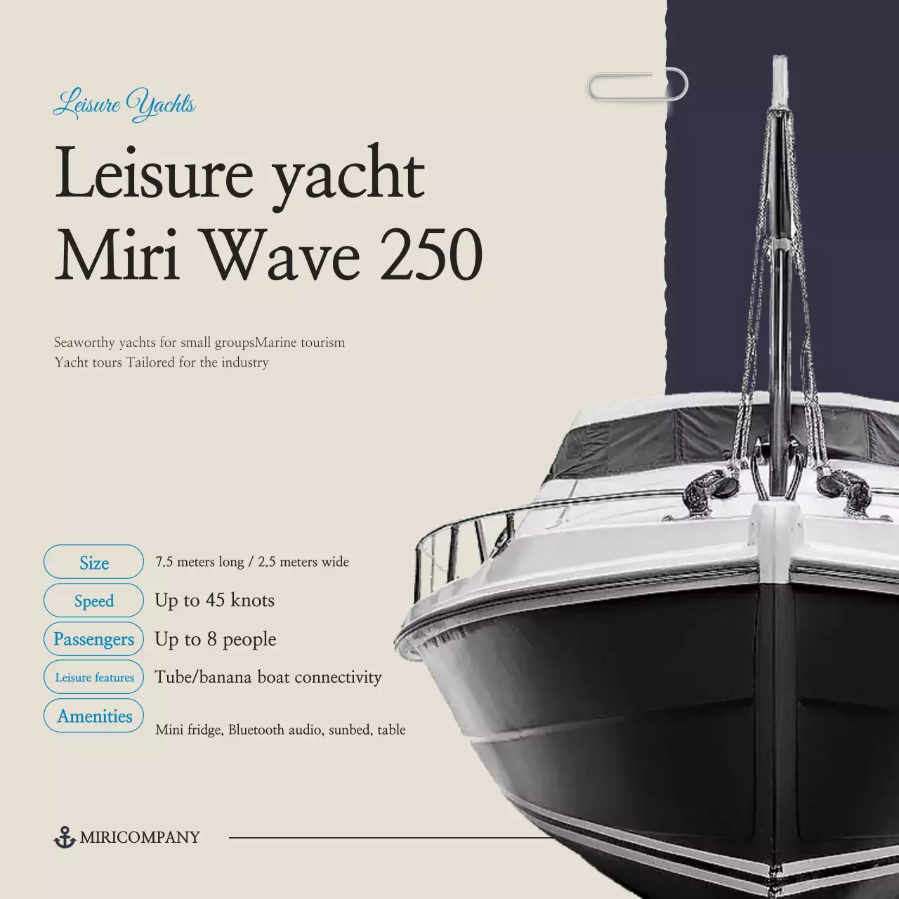 Promoção de lazer marinho moderno em preto e branco