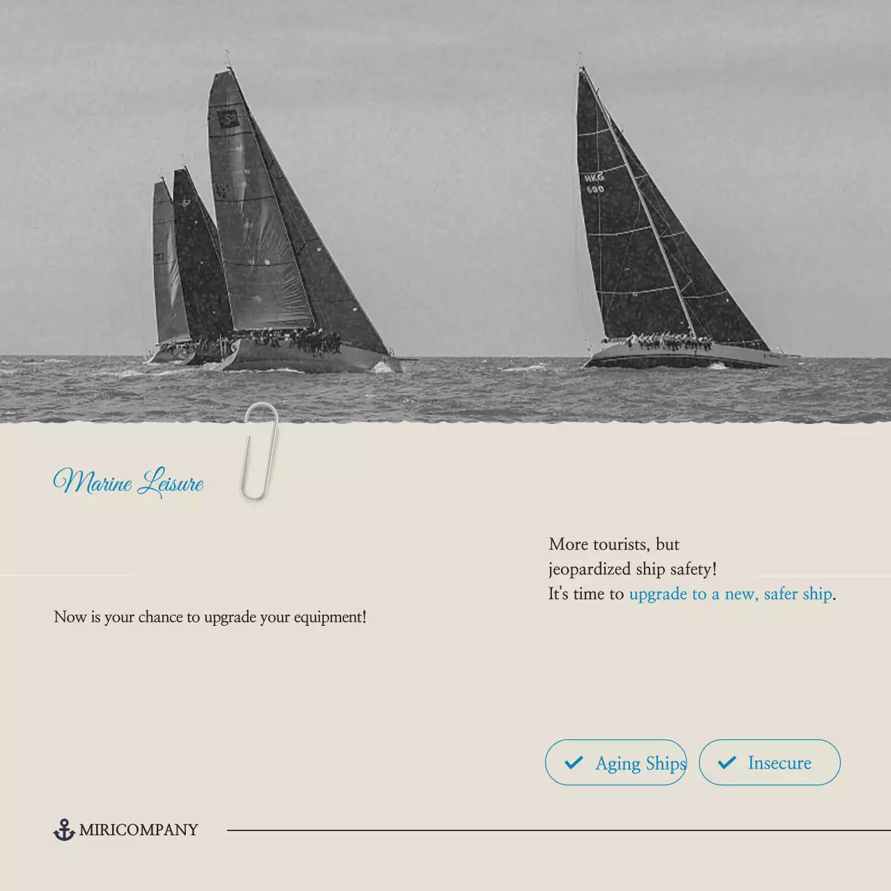 Promoção de lazer marinho moderno em preto e branco