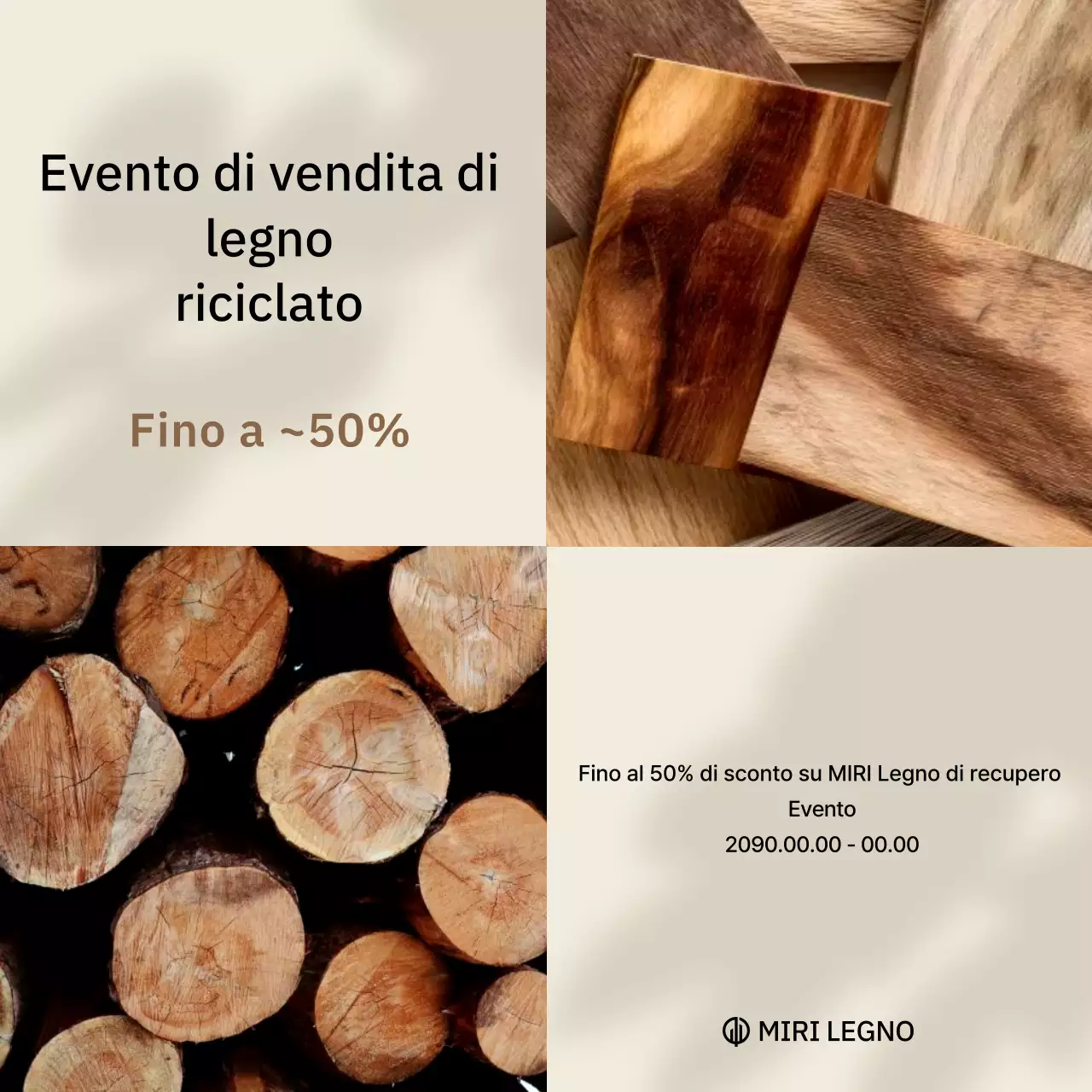 Vendita di mobili in legno di recupero beige moderno