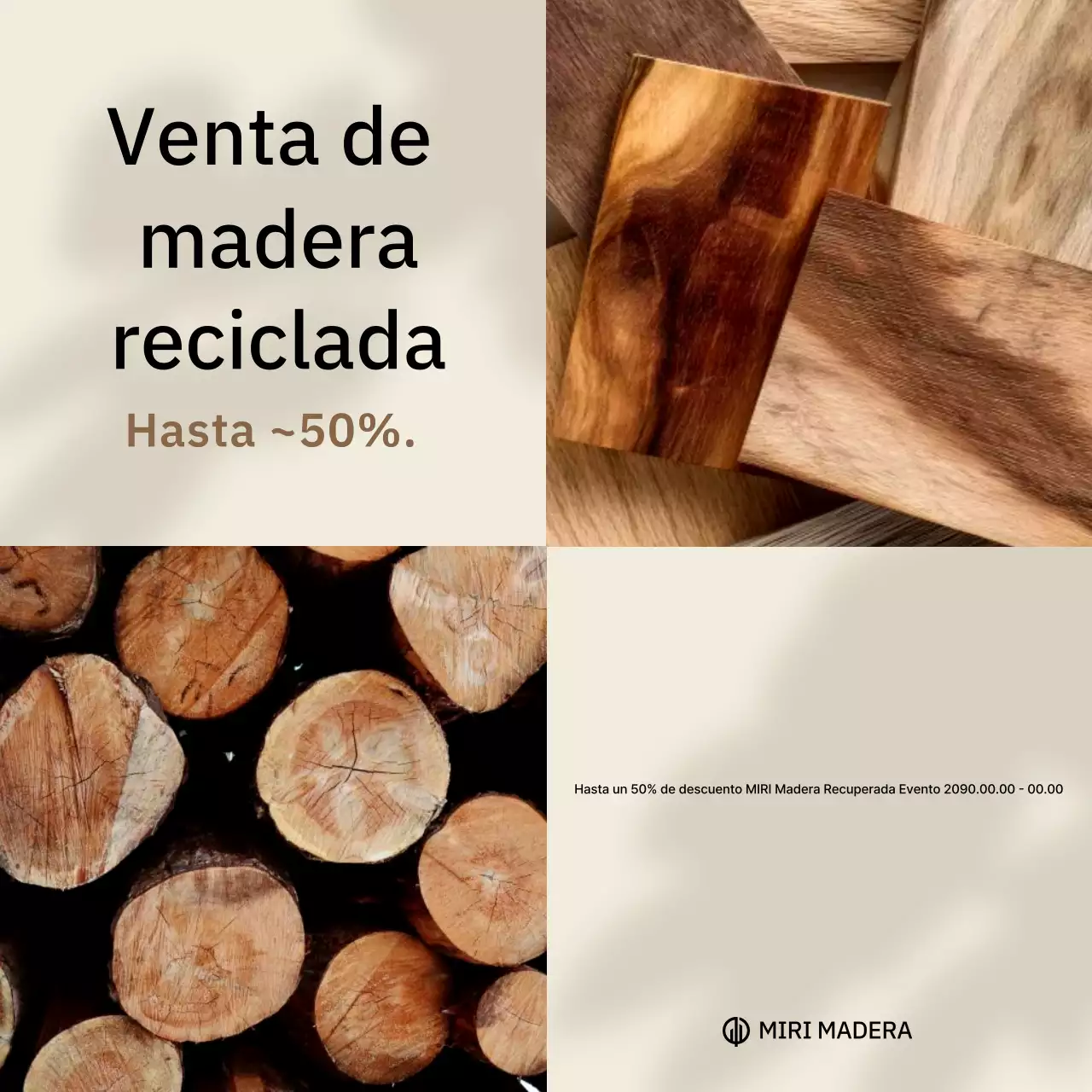 Venta de madera reciclada moderna beige