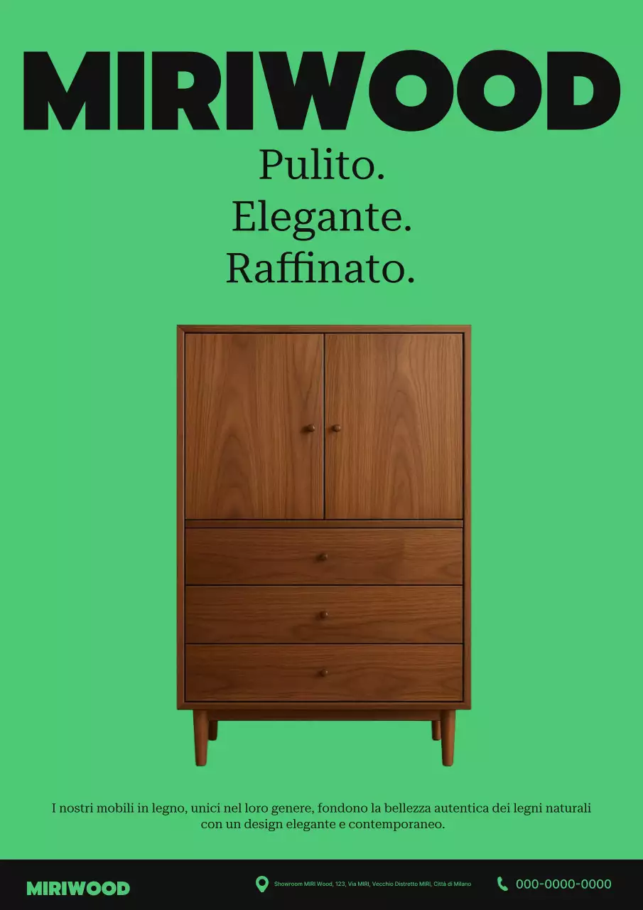 Pubblicità di mobili moderni verdi