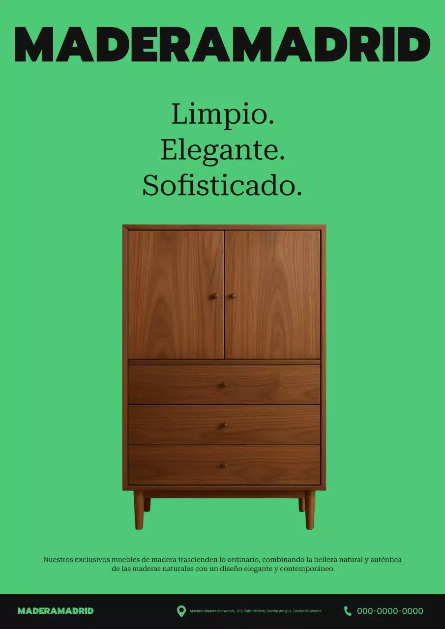 Anuncio de muebles modernos ecológicos