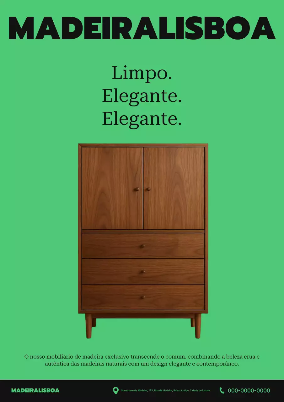 Anúncio de Móveis Modernos Verdes