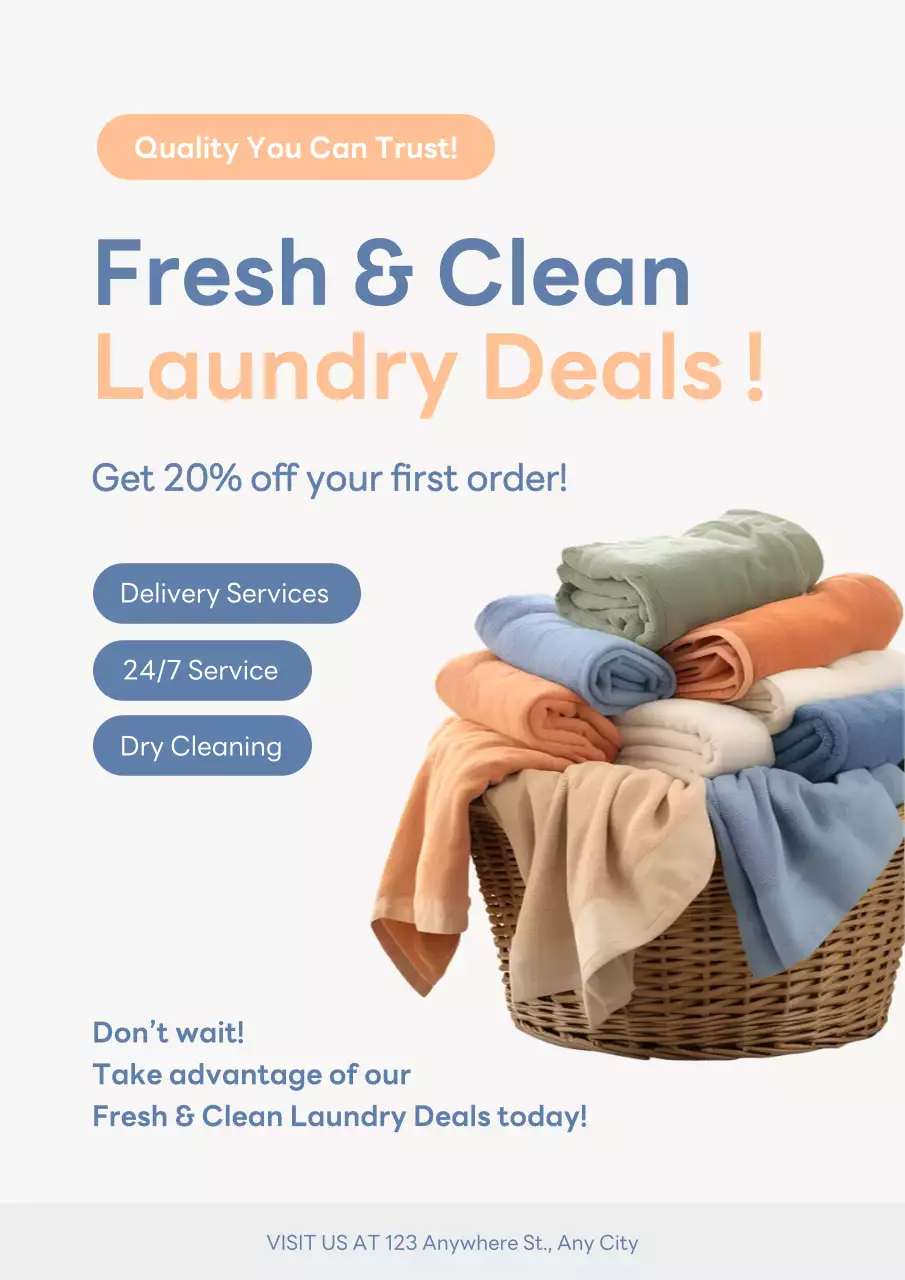 Beige Modern Laundry Promotion