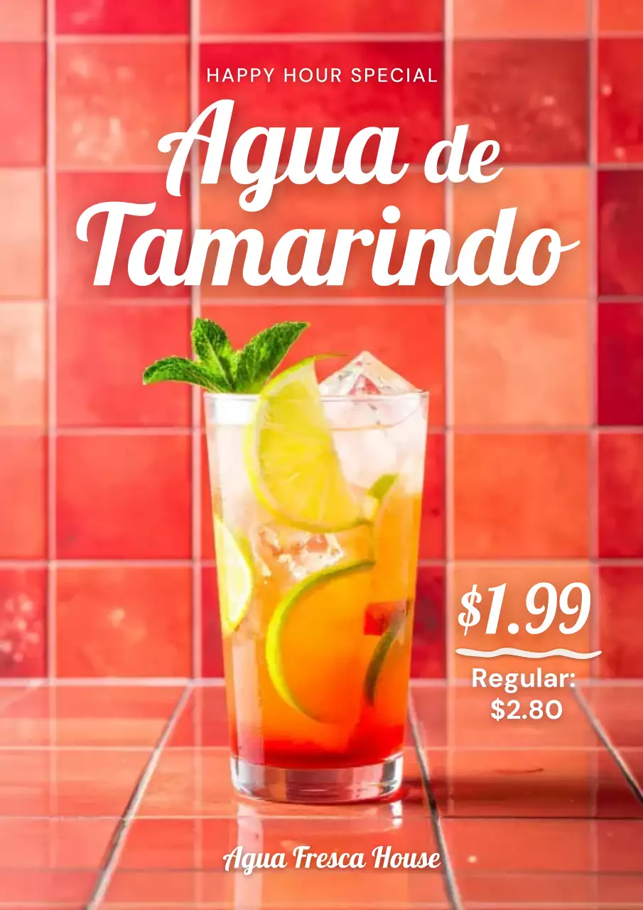 Red Modern Beverage Advertisement Poster