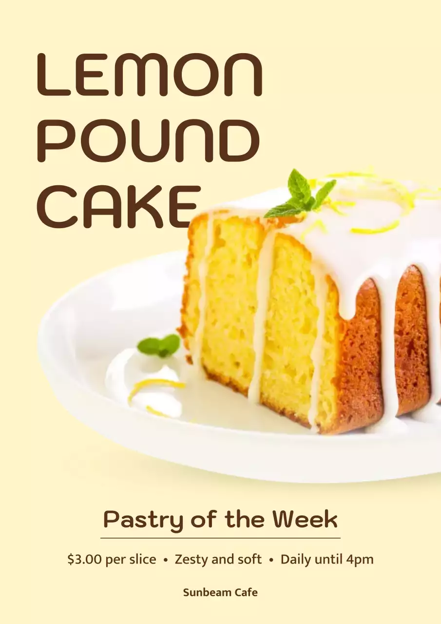 Yellow Modern Pastry Advertisement Poster