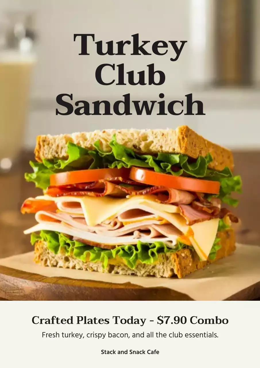 Beige Classic Sandwich Advertisement Poster