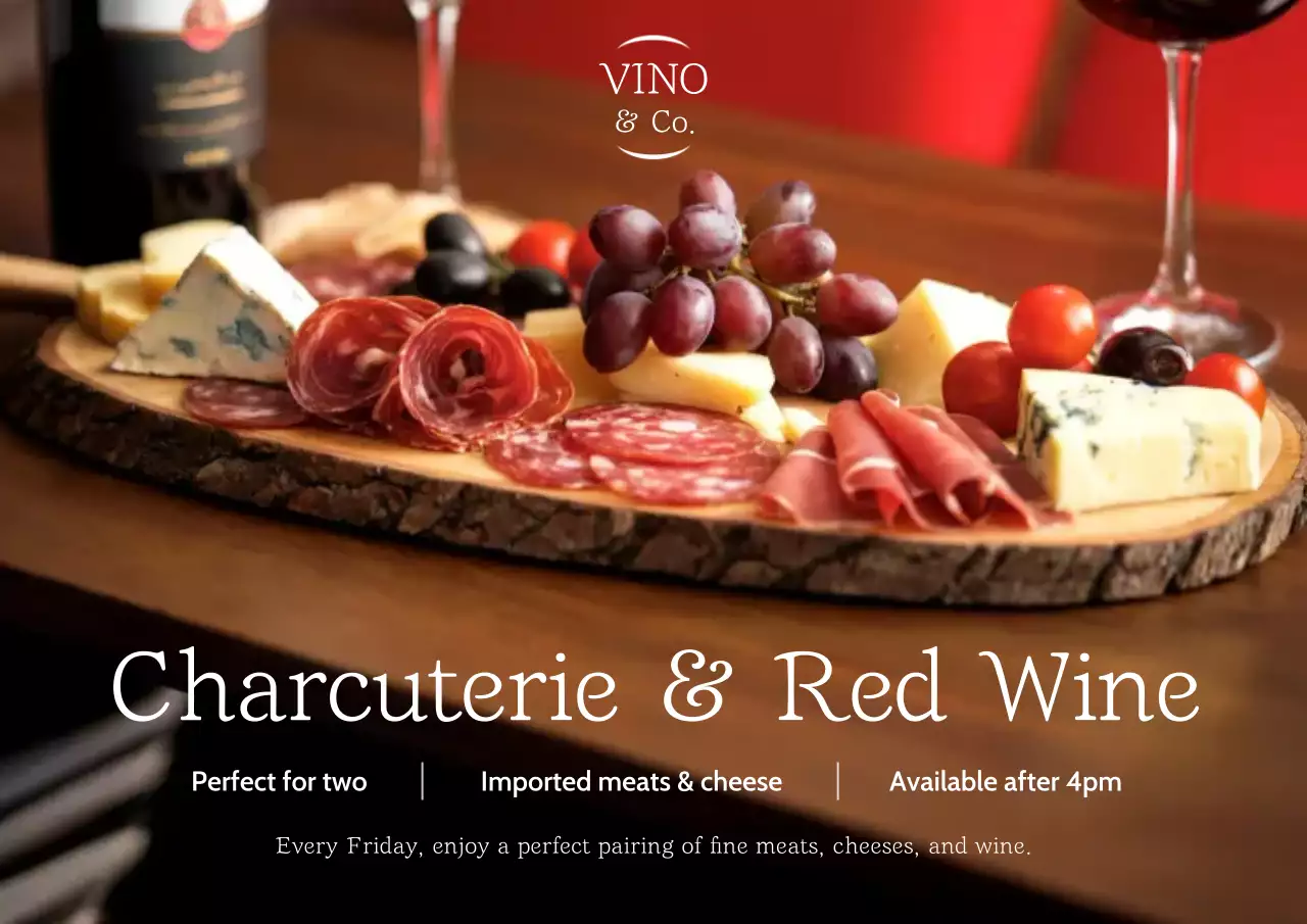 Red Elegant Wine Promotion Poster