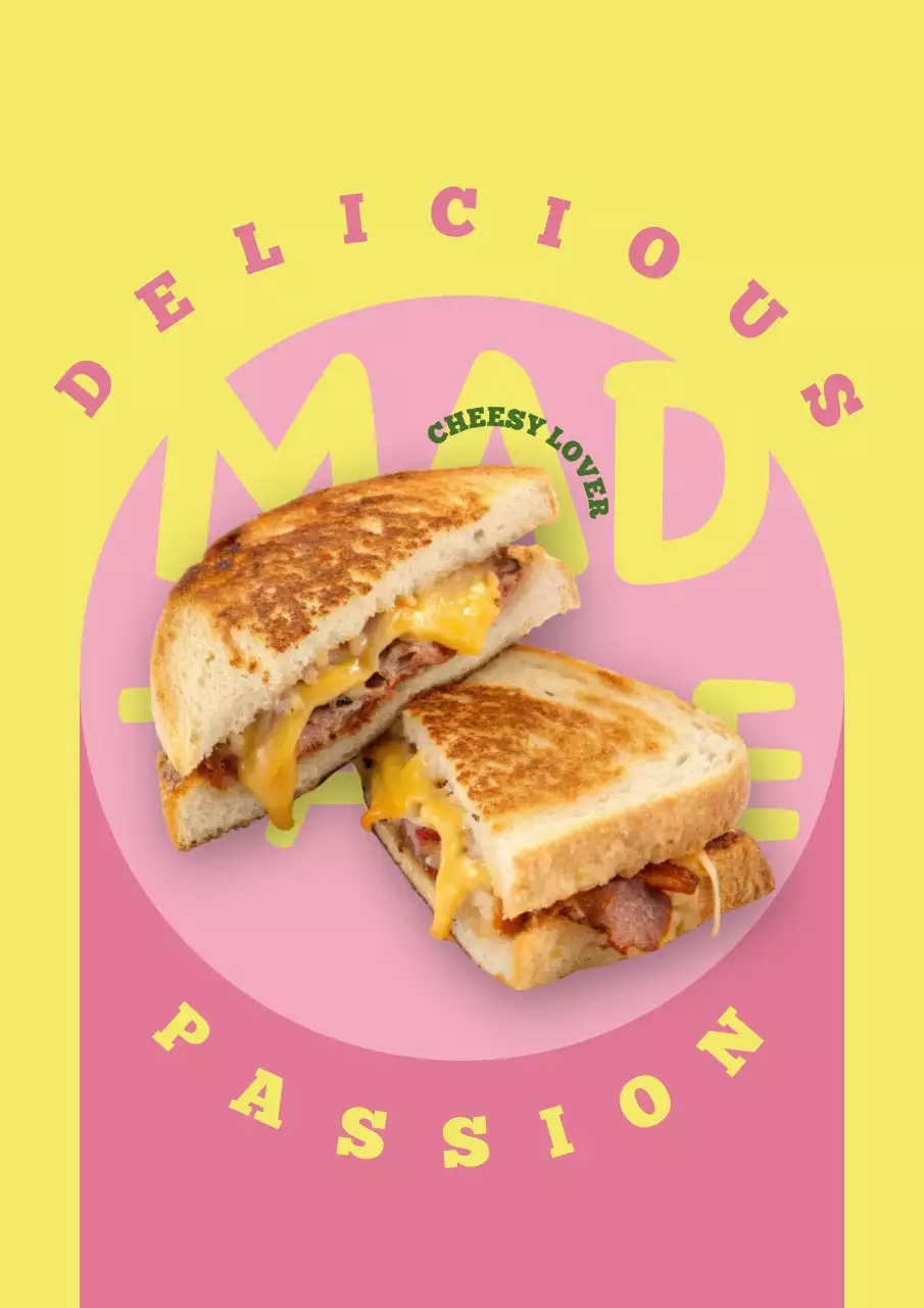 Yellow retro sandwich advertisement
