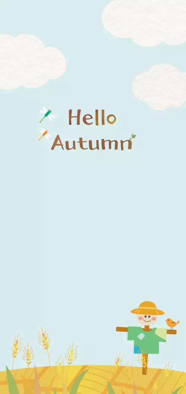 하늘색 아기자기한 가을 인사
