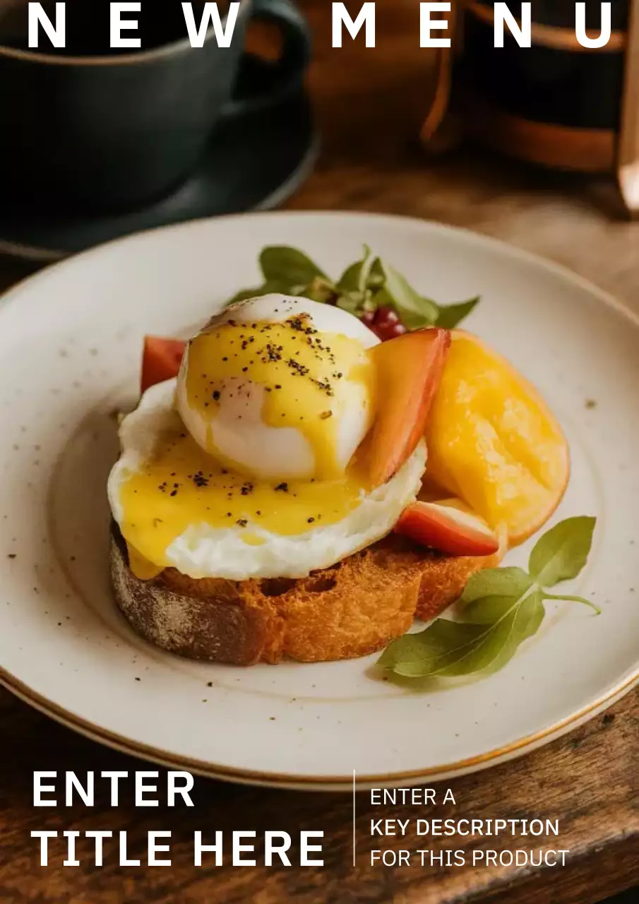 베이지색 모던 브런치 메뉴