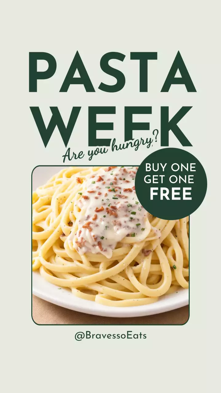 Beige Modern Pasta Advertisement Instagram Post