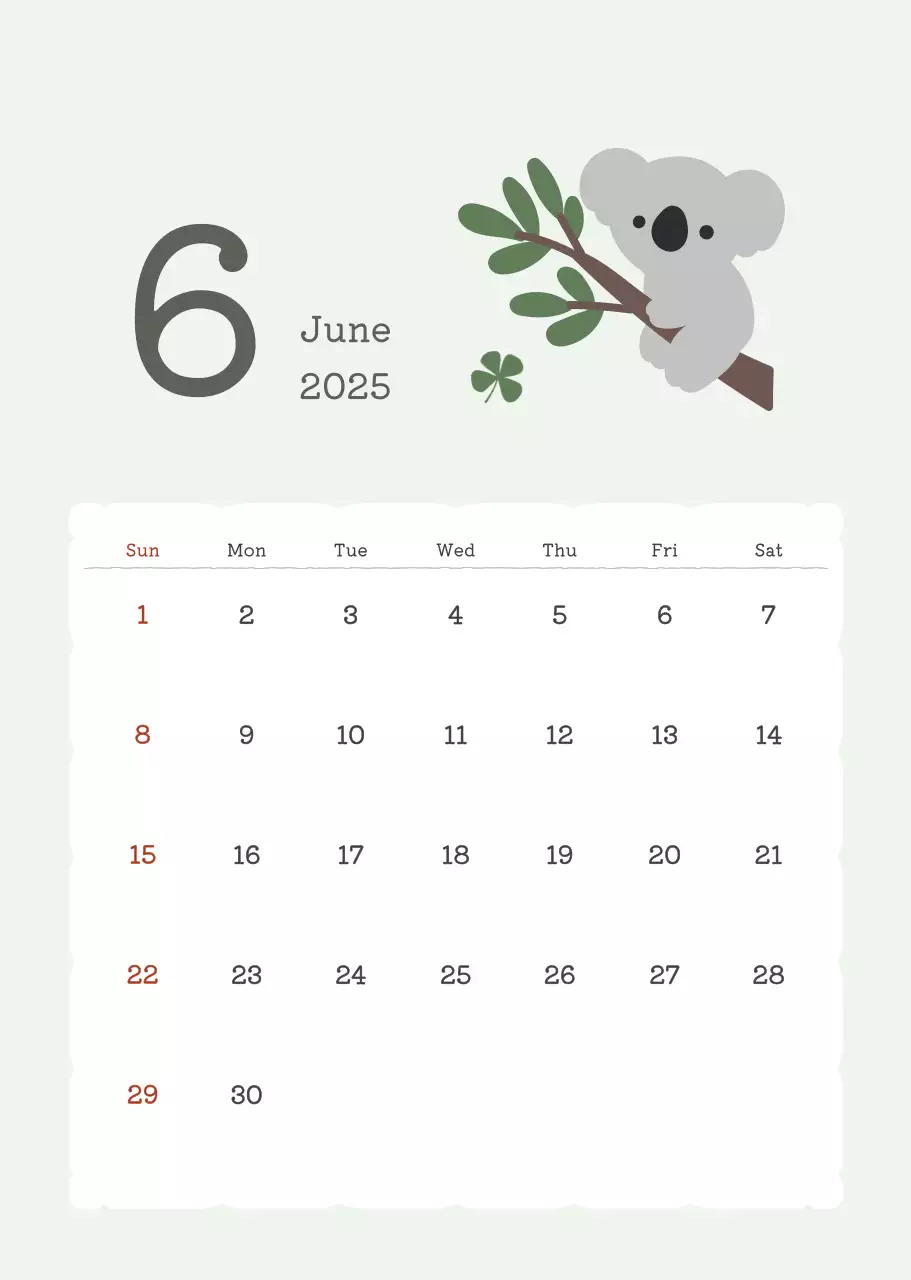 カラフルでかわいいイラストカレンダー