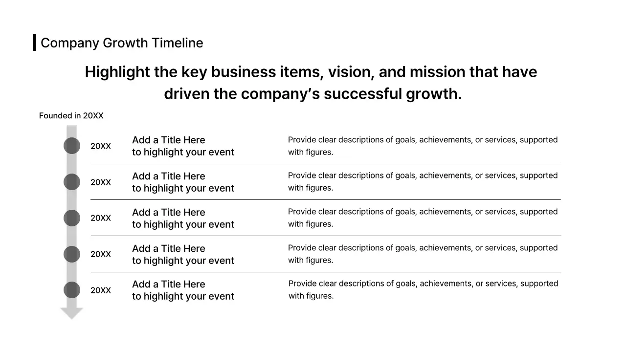 Business Layout Timeline Step Information Split Horizontal English