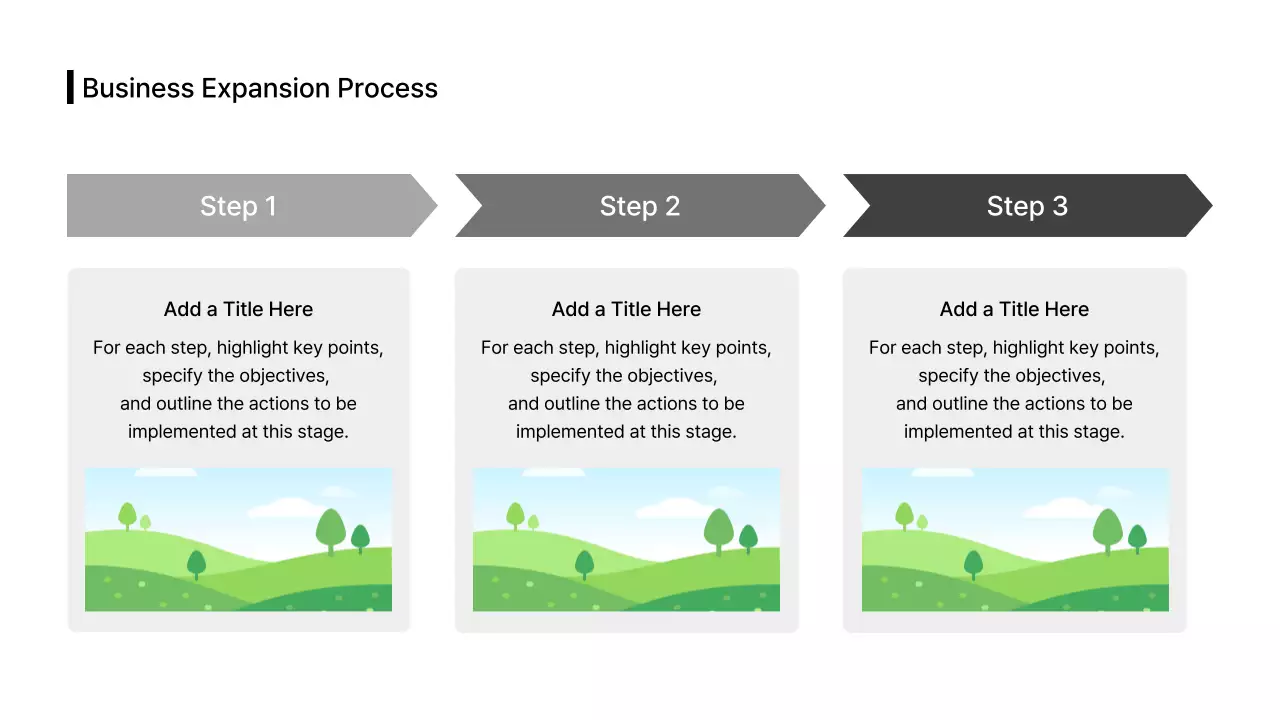 Business Layout Timeline Step-by-Step Split English
