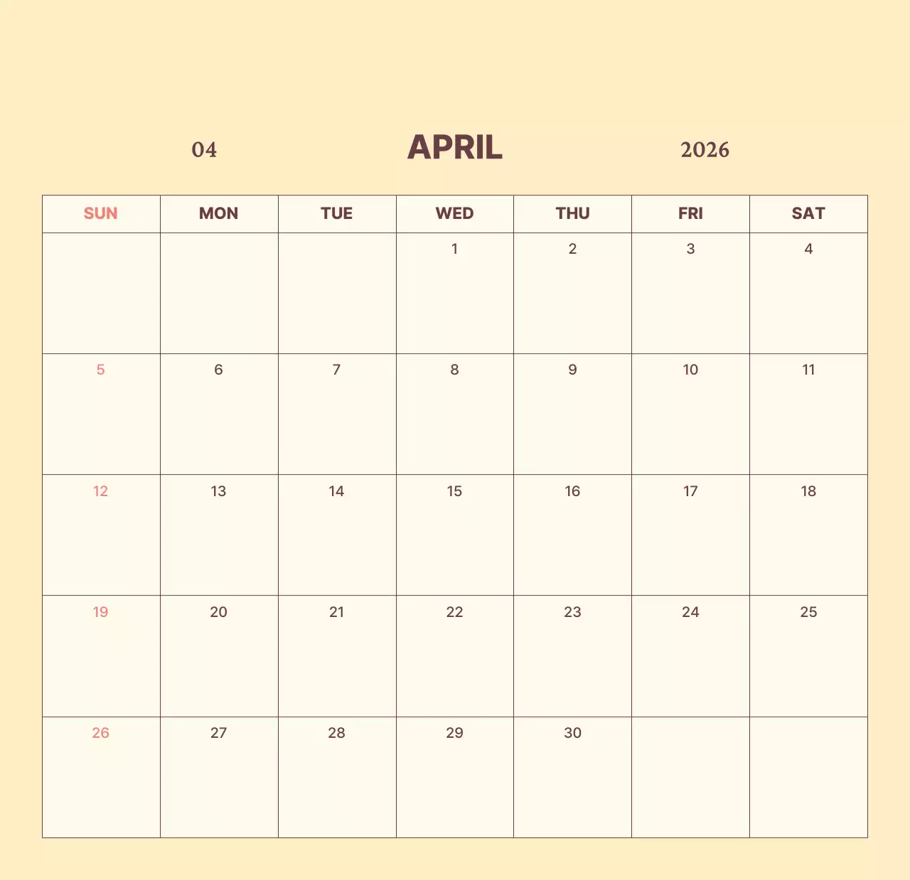 하늘색 심플 달력 캘린더