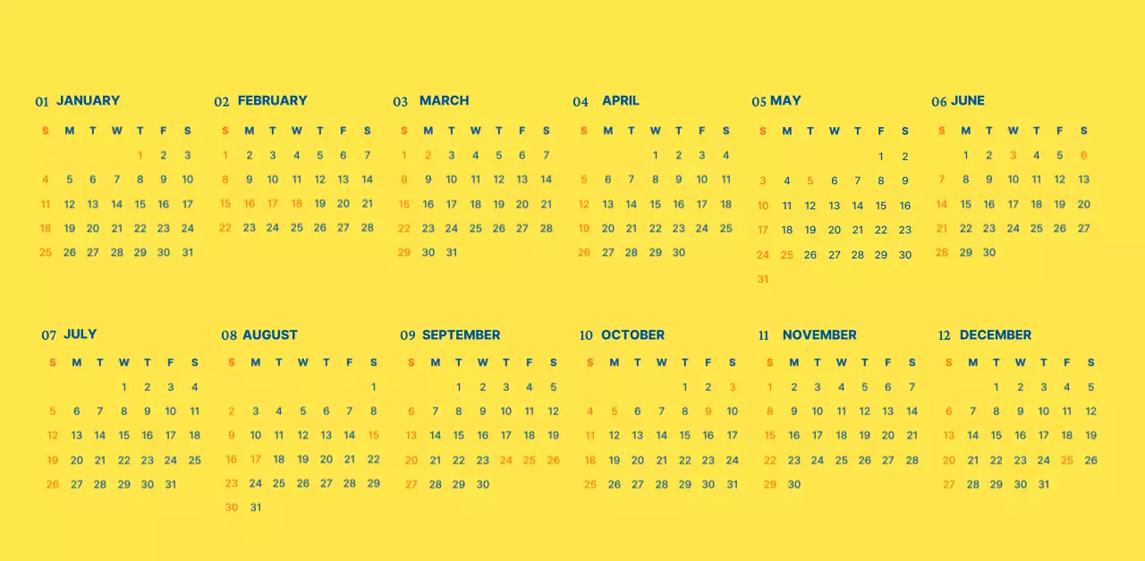 하늘색 모던 달력 광고