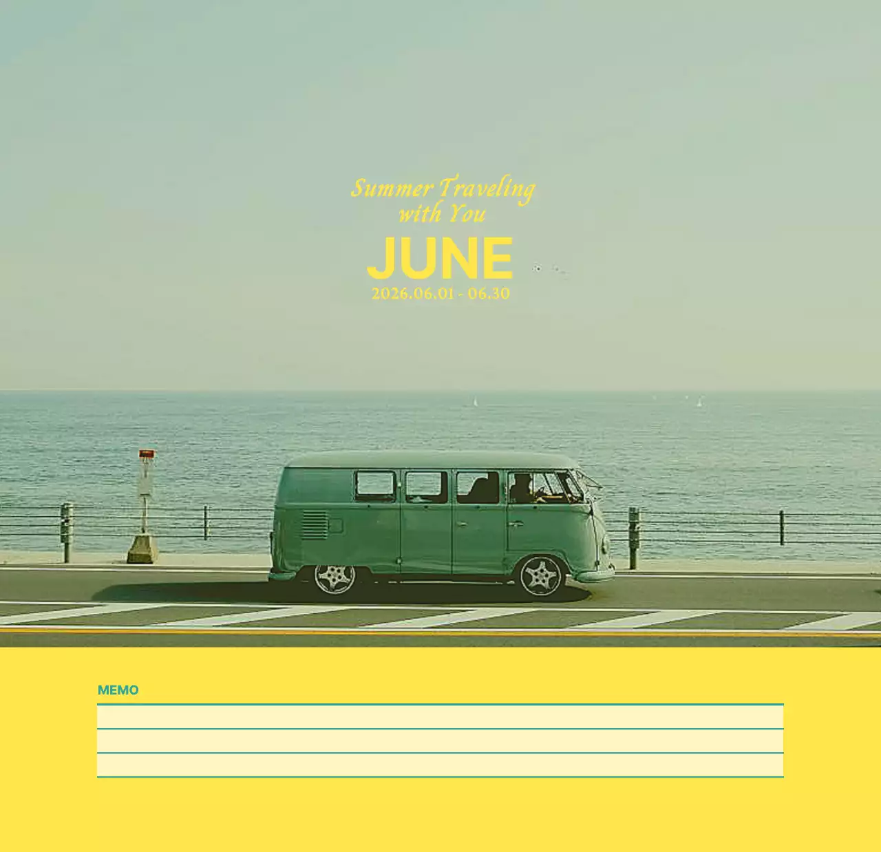 하늘색 심플 달력 캘린더