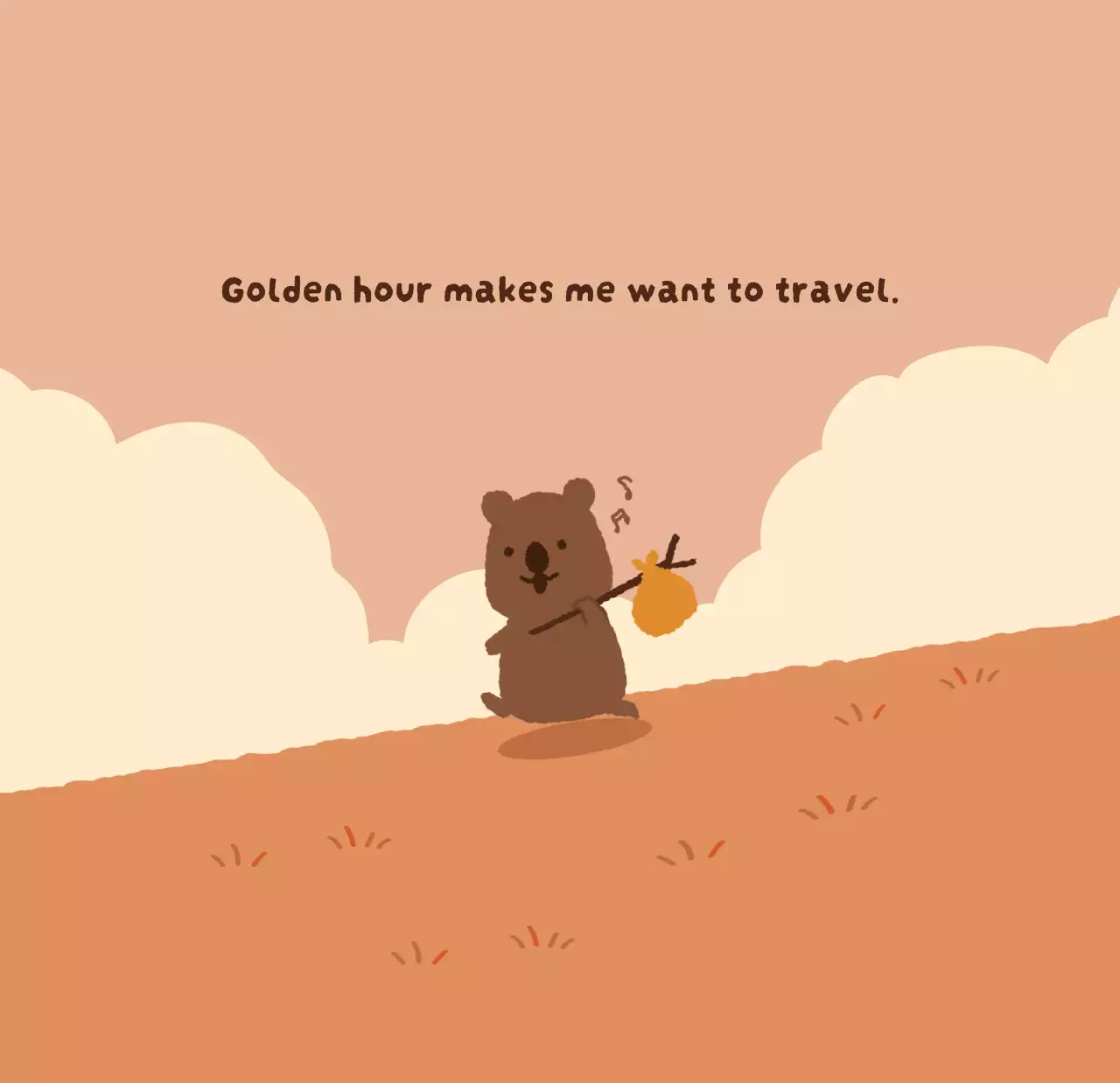 갈색 아기자기한 캘린더 달력