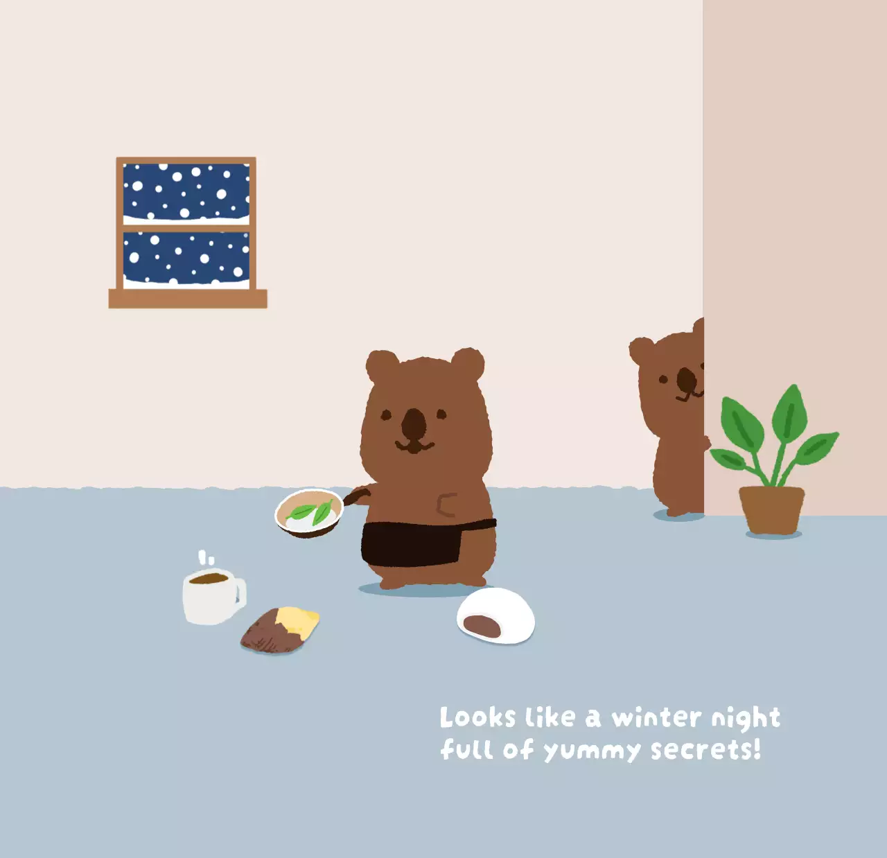 갈색 아기자기한 캘린더 달력