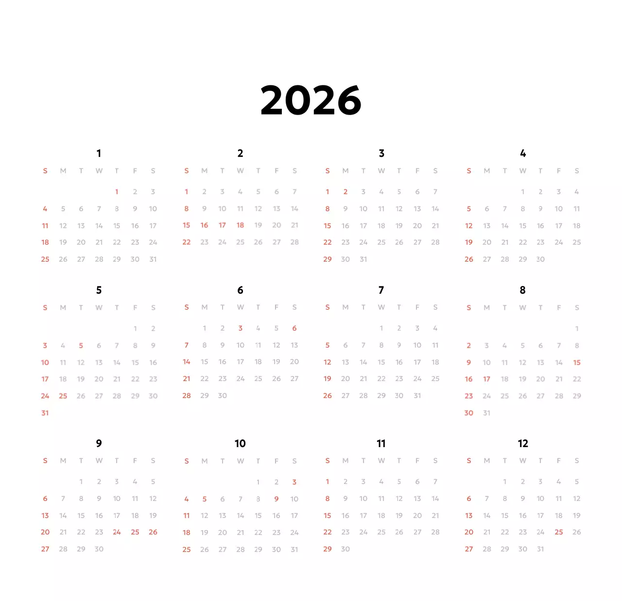 노랑 심플 달력 홍보