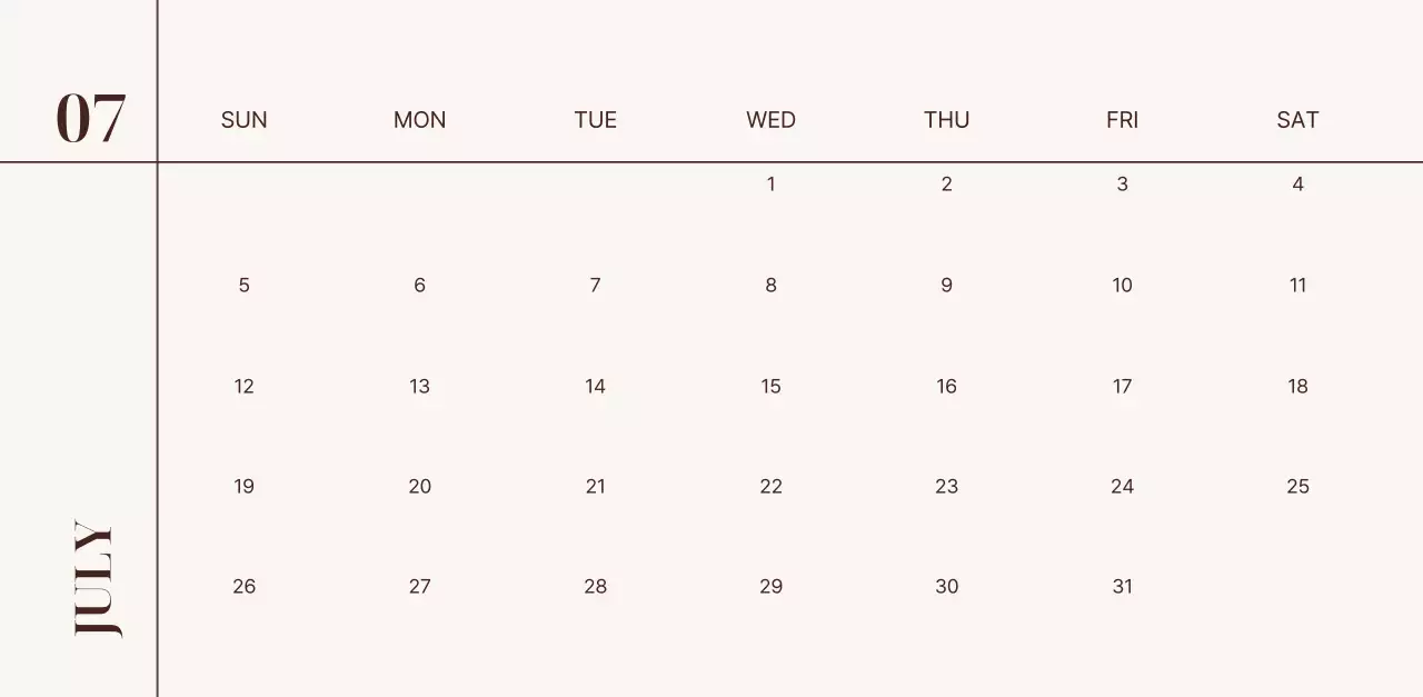 베이지 깔끔 가족 캘린더