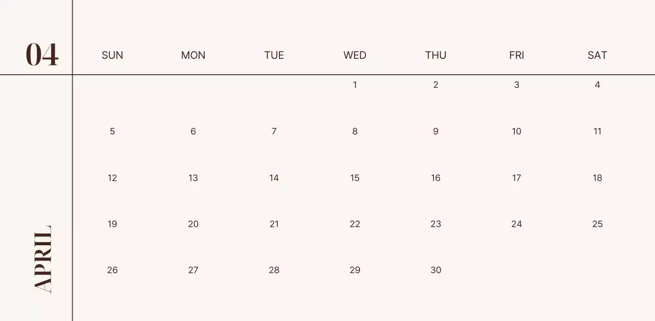 베이지 깔끔 가족 캘린더