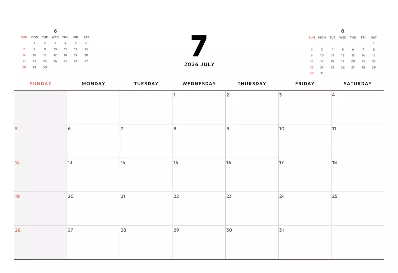 노랑 심플 달력 홍보