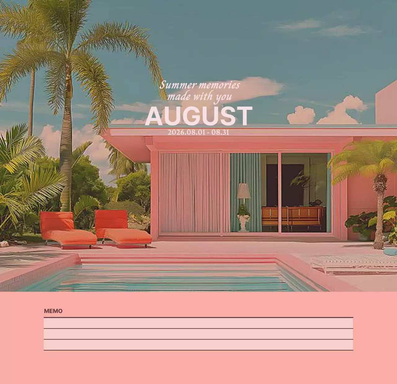 하늘색 심플 달력 캘린더