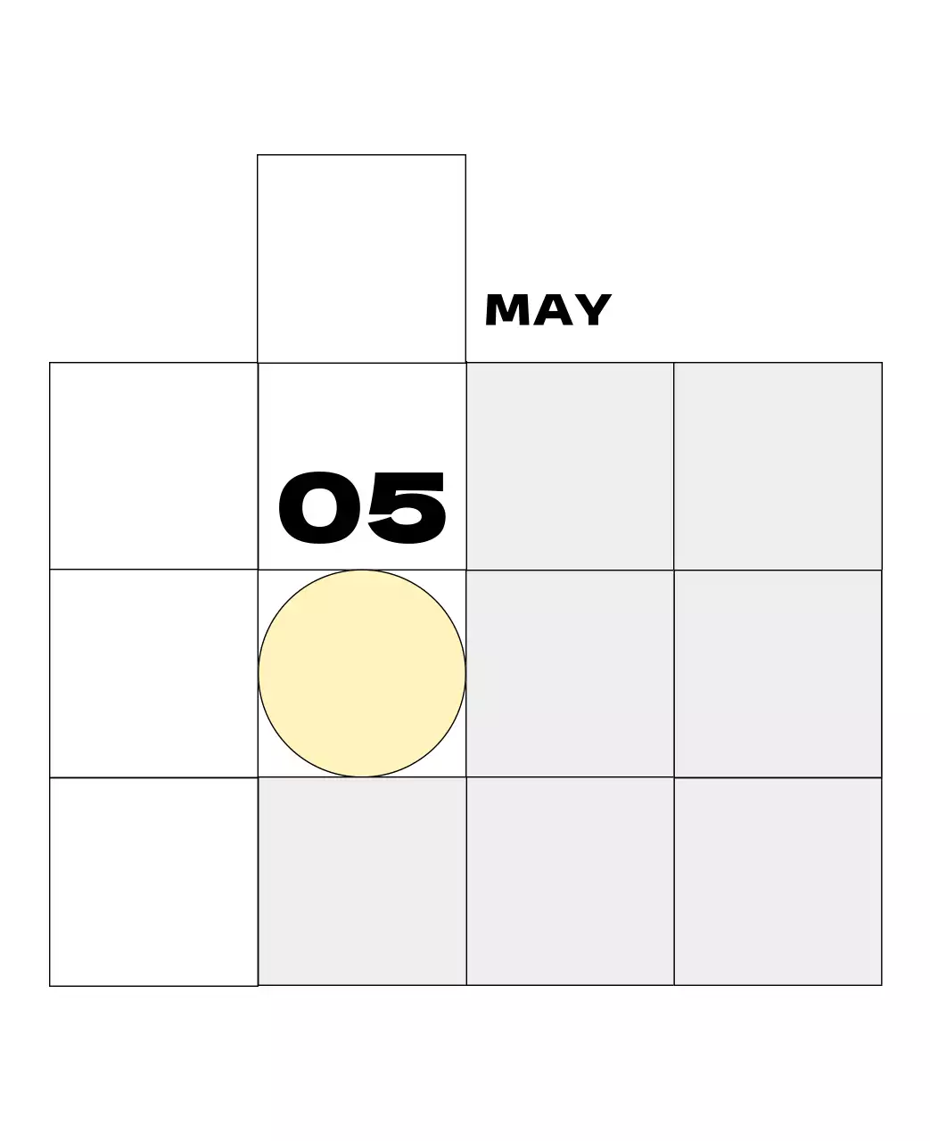 노랑 심플 달력 캘린더