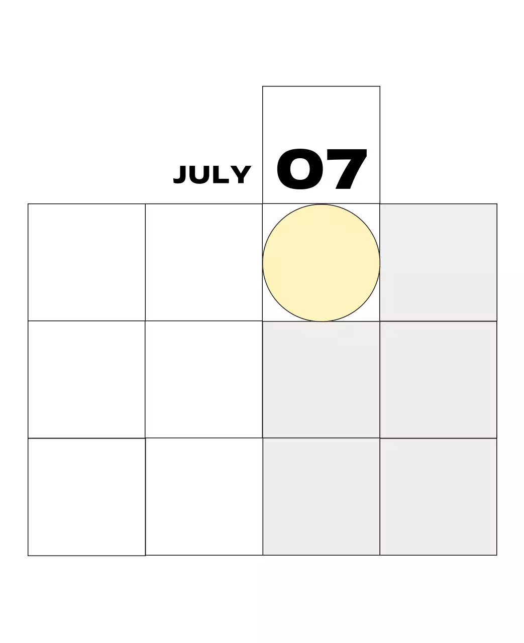 노랑 심플 달력 캘린더