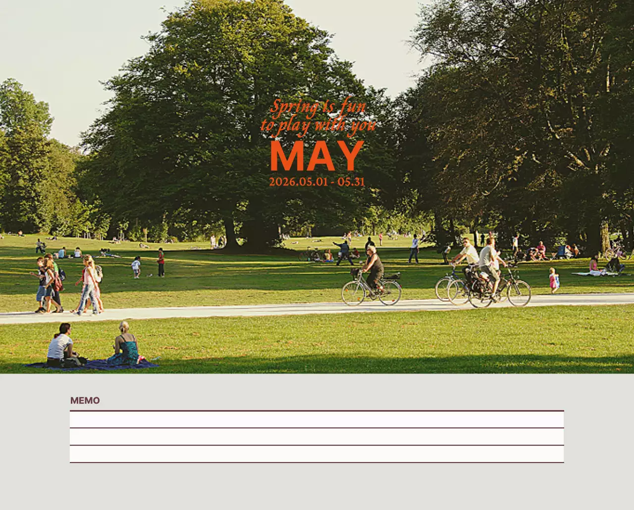 하늘색 모던 캘린더 광고