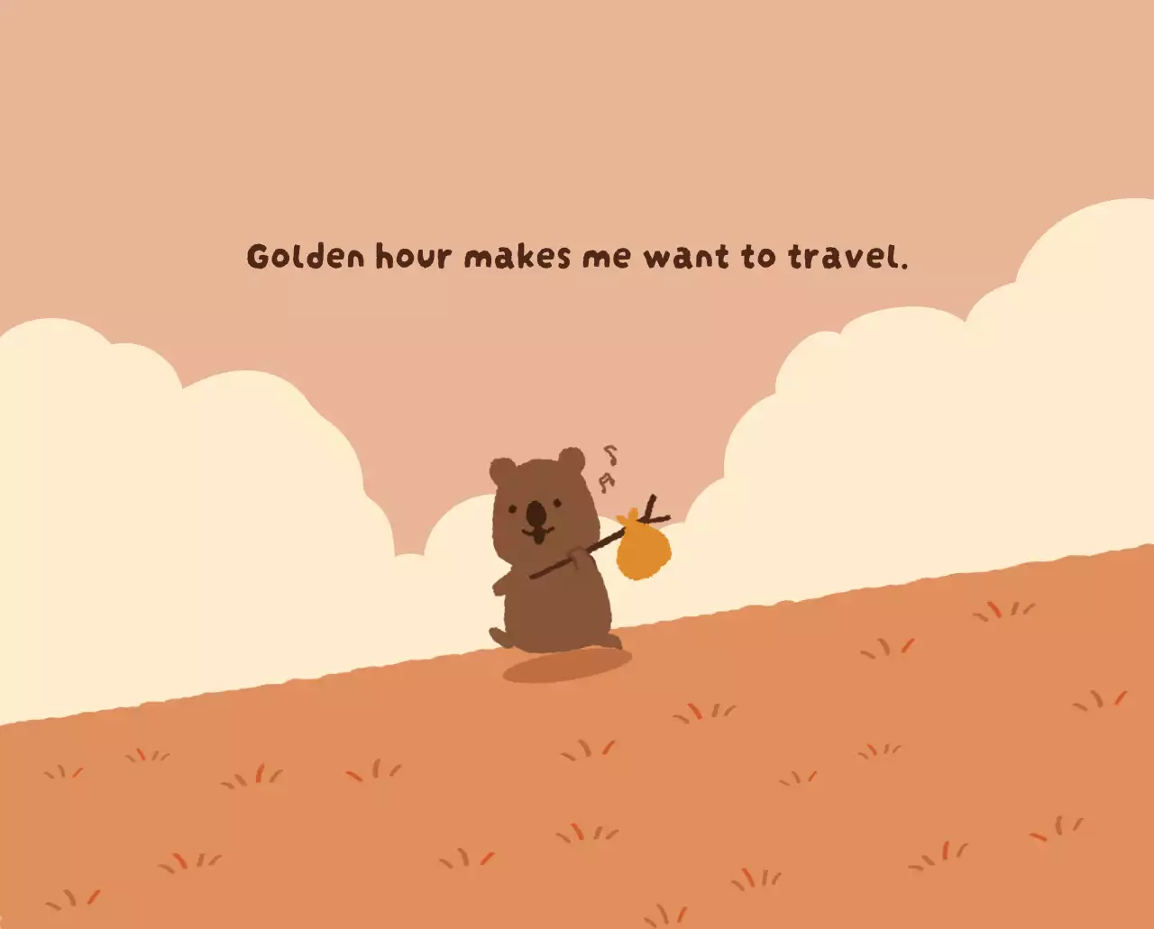 갈색 아기자기한 달력 캘린더