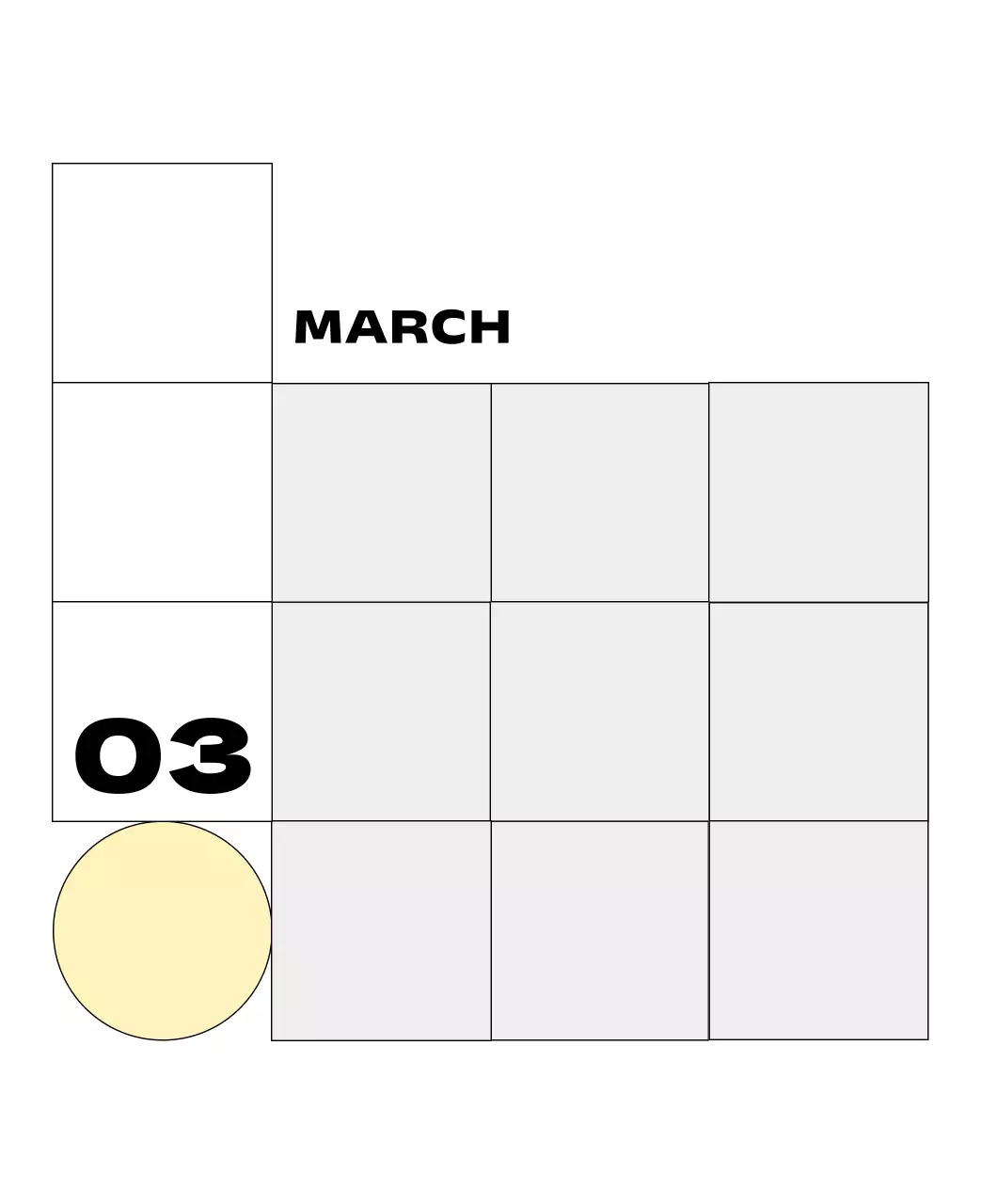 노랑 심플 달력 캘린더