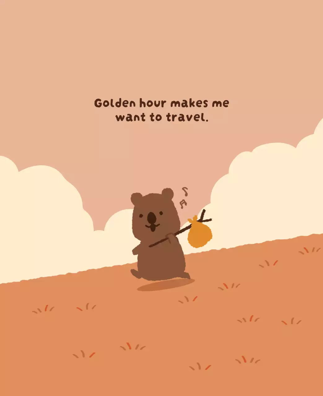 갈색 아기자기한 달력 캘린더