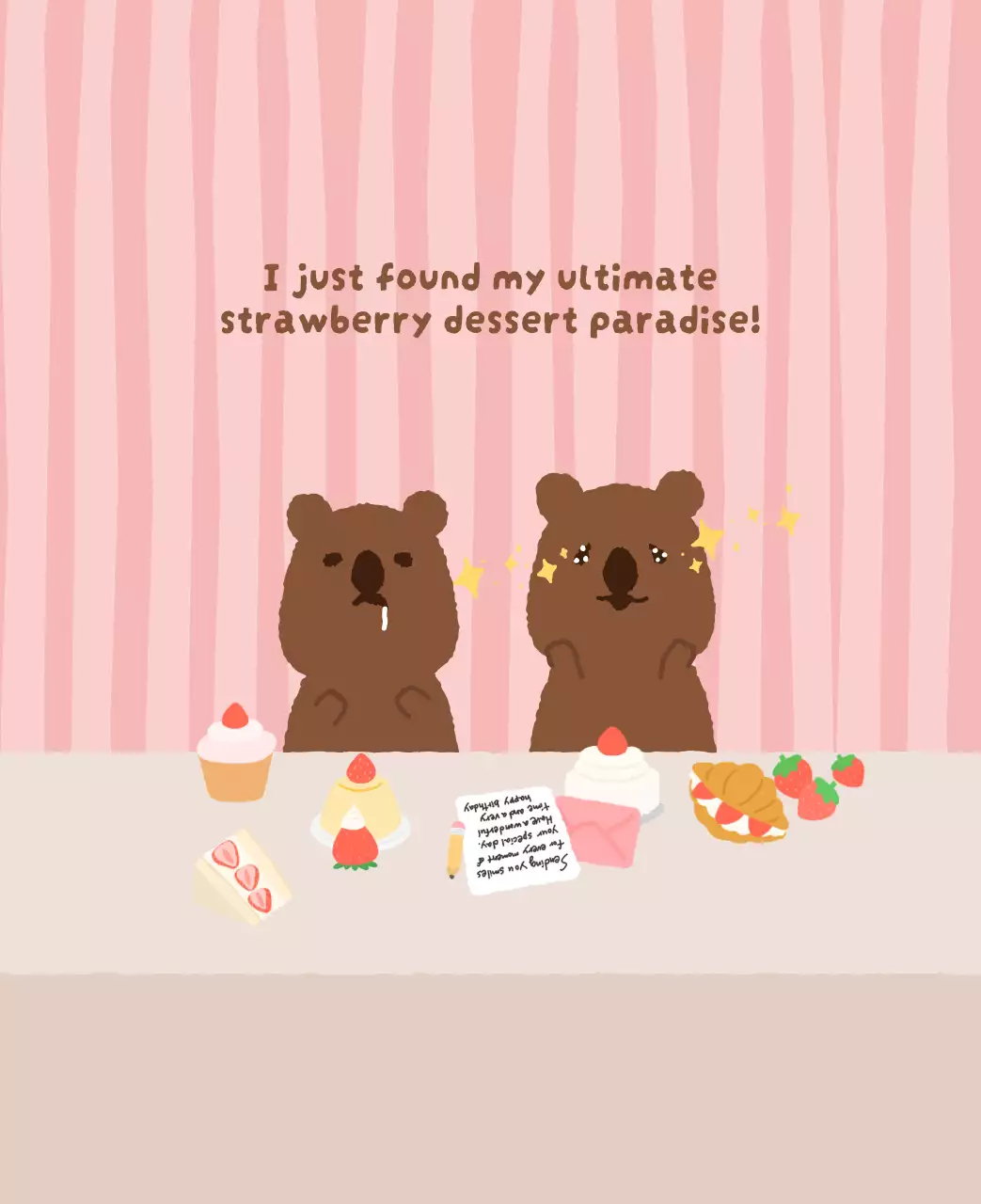 갈색 아기자기한 달력 캘린더