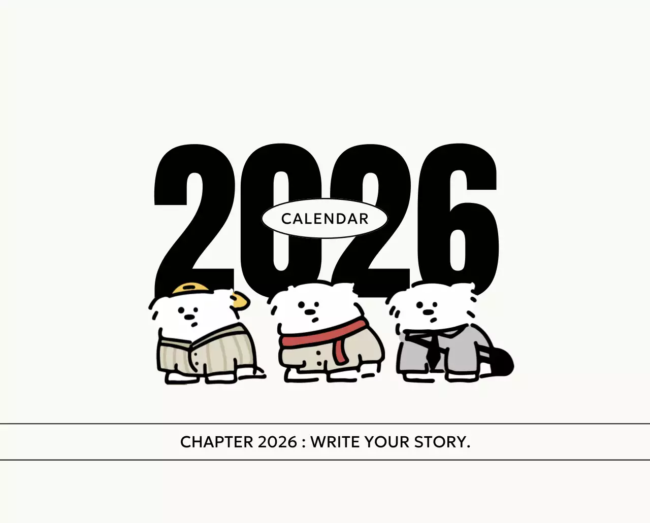 흰색 아기자기한 캘린더 달력