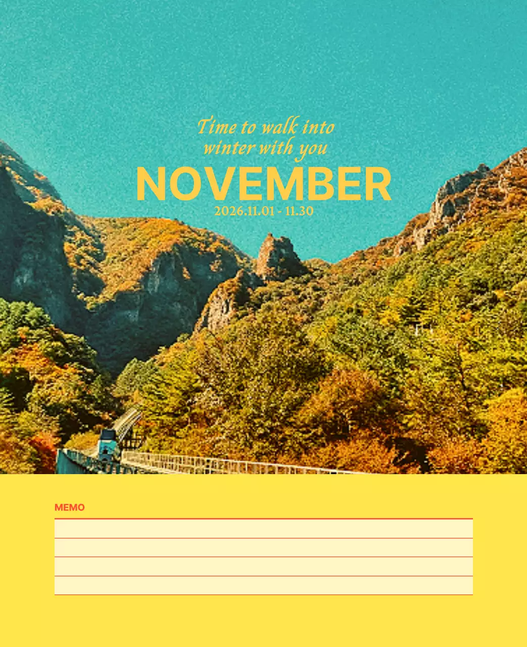 하늘색 모던 캘린더 달력