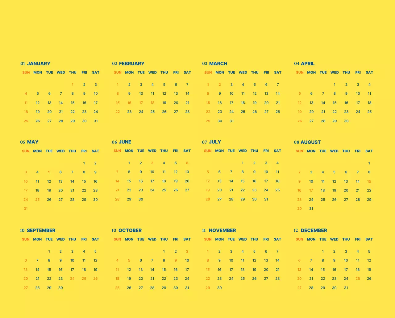 하늘색 모던 캘린더 광고