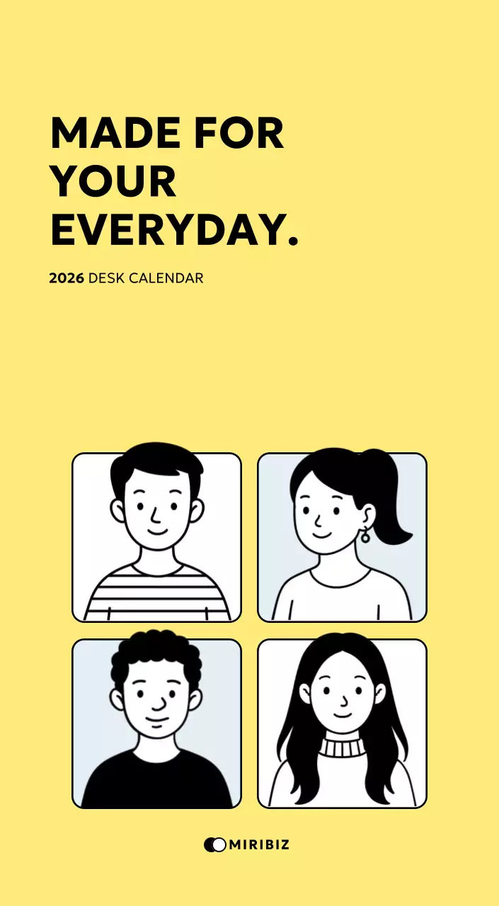 노랑 심플 달력 광고