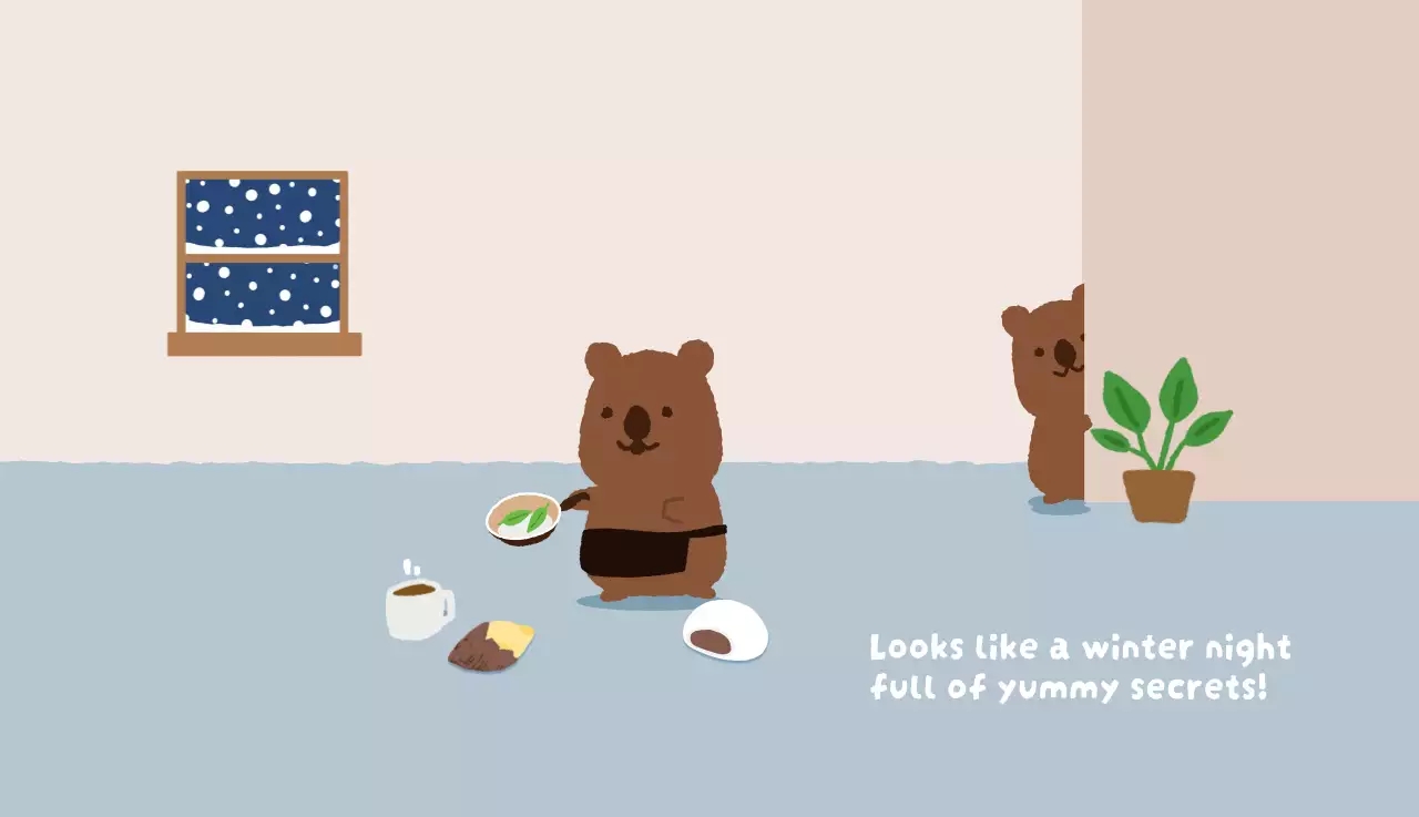 갈색 아기자기한 달력 캘린더