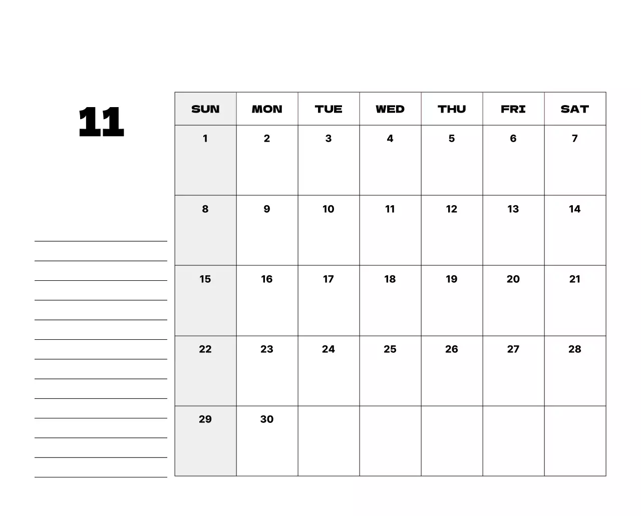 회색 모던 캘린더 다이어리