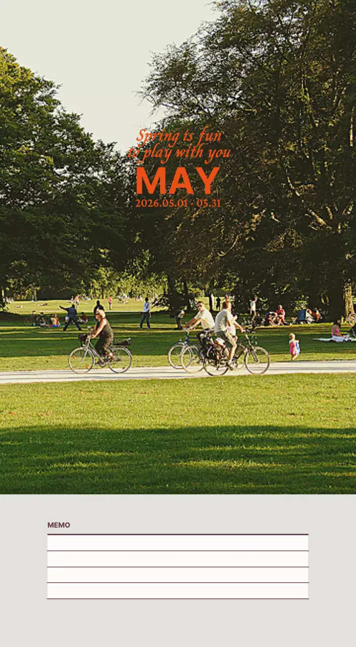 하늘색 심플 커플 달력