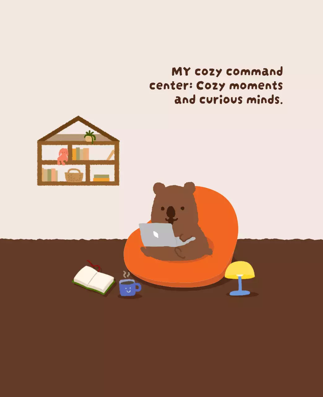 갈색 아기자기한 달력 캘린더