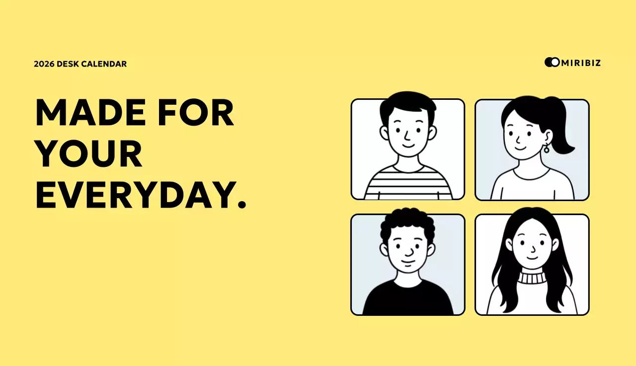 노랑 심플 데스크 캘린더 홍보