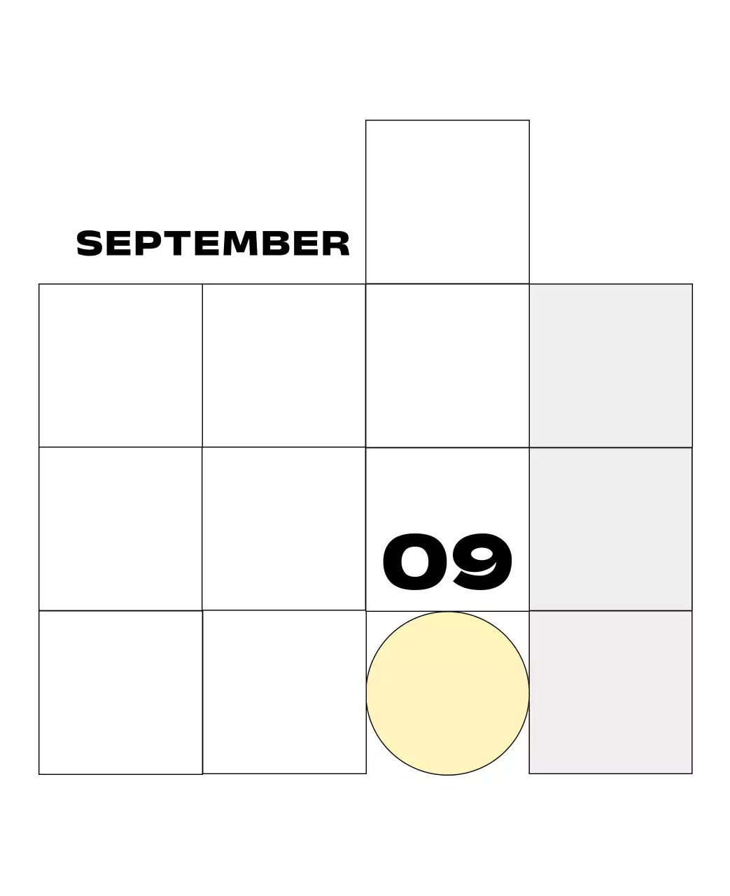 노랑 심플 달력 캘린더