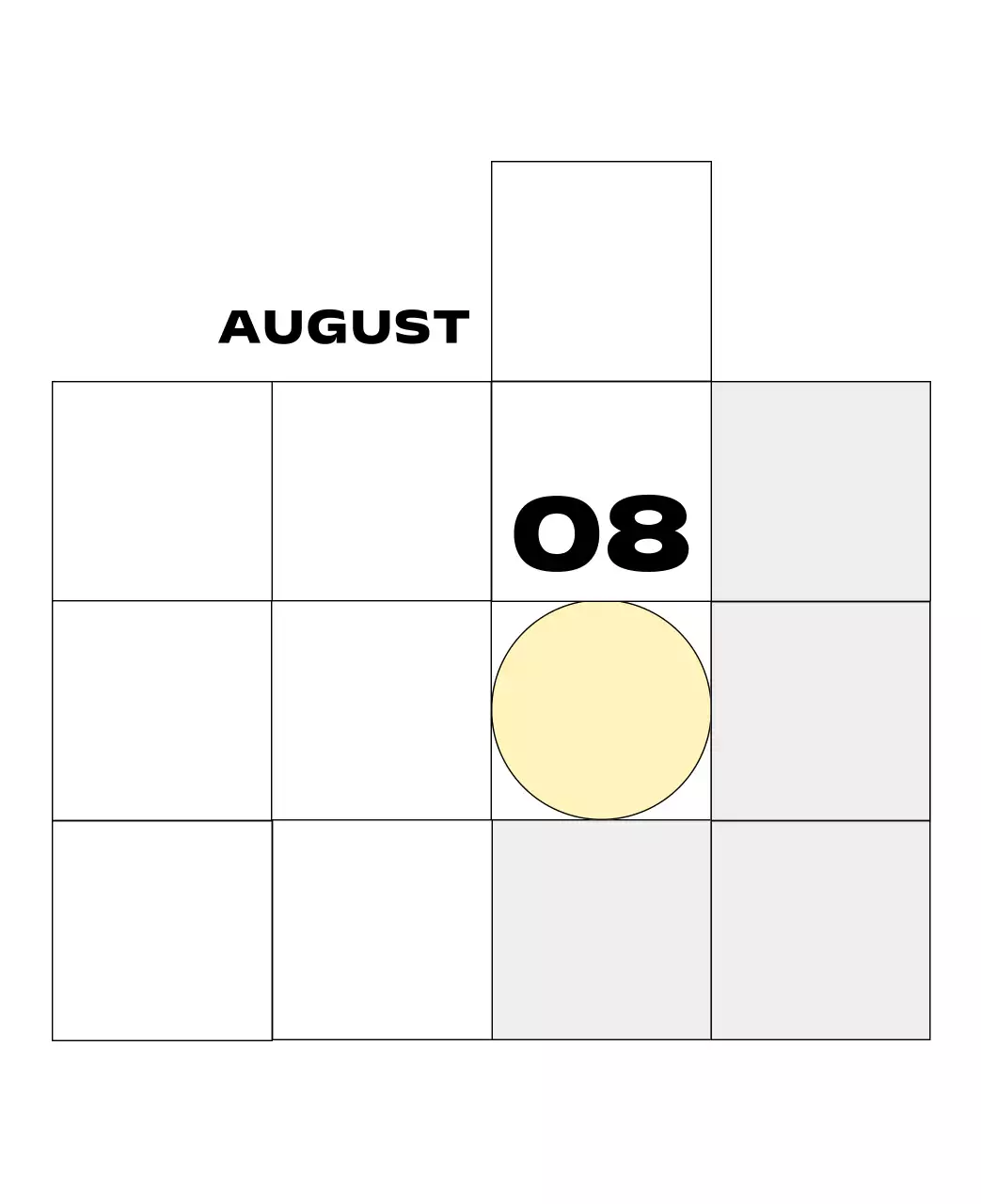 노랑 심플 달력 캘린더