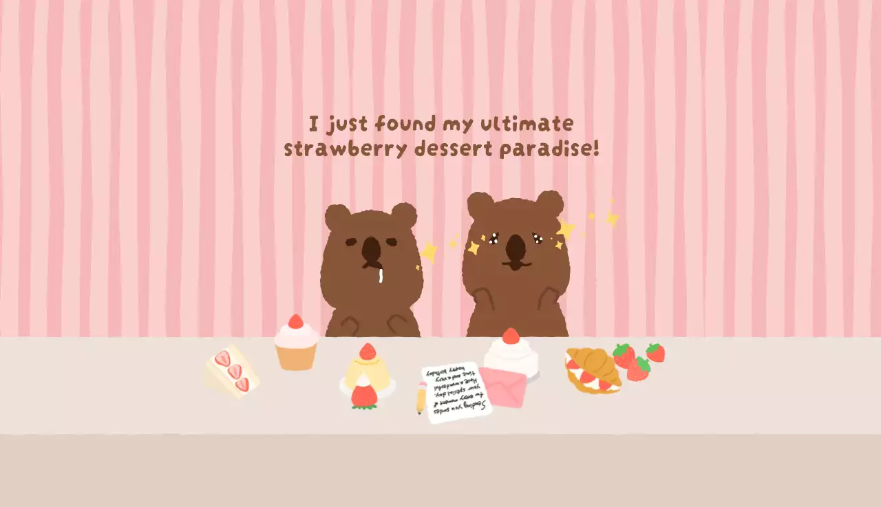 갈색 아기자기한 달력 캘린더